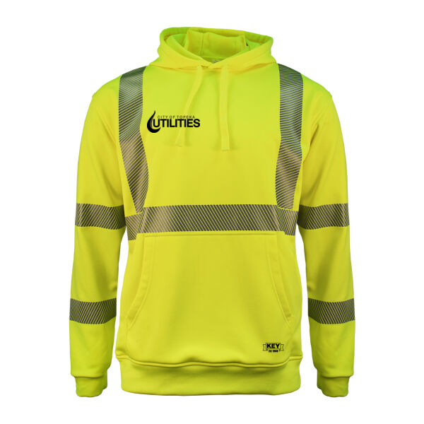 Utilities ANSI Class 3 Hi-Vis Segmented Tape Fleece Pullover Hoodie Thumbnail